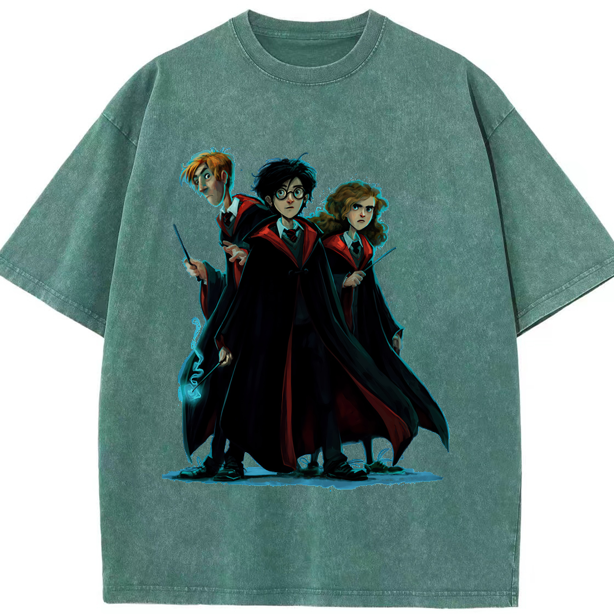 （画像用） Harry Potter ハリー・ポッターシリーズ 綿100% ヴィンテージ風 半袖Tシャツ（フロントプリント）